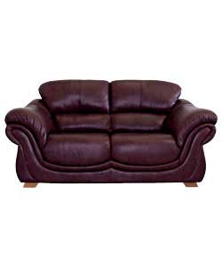Plenza Large Leather Sofa - Claret