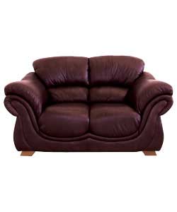 Plenza Regular Leather Sofa - Claret