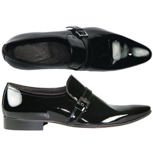 A stylish loafer from Jones Bootmaker. Features decorative buckle, pointed toe and a hidden, elastic