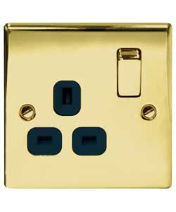 Unbranded Polished Brass Switched Single Socket