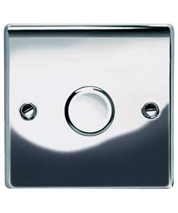 Unbranded Polished Chrome 1 Gang 1-Way Dimmer Switch