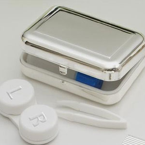 Polished Silver Plated Contact Lens Case