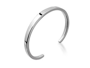 Unbranded Polished Silver Slave Bangle 019251