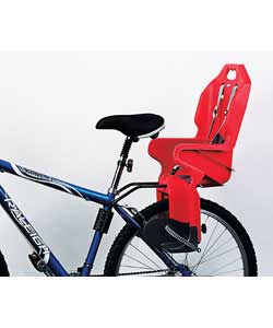 Mounted child seat.Fits most 26in bikes.3 point harness system.Adjustable foot rests.Padded