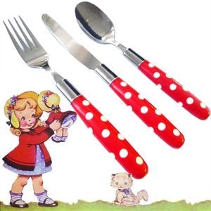 Unbranded Polka Dot Kids Cutlery