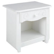 Unbranded Polly 1 Drawer Bedside Chest, White
