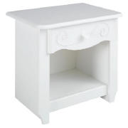 Unbranded Polly 1 Drawer Bedside Chest, White