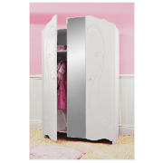 Unbranded Polly Double Wardrobe With Mirror, White