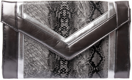 Unbranded Polly snakeskin envelope clutch bag