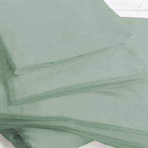 Polycotton Fitted Sheet- Sage- King-Size