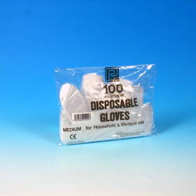 Unbranded Polythene Disposable Gloves Medium x 100