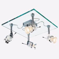 Pompidou 4 Light Square Plate Spotlight Chrome Finish