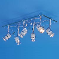 Pompidou 6 Light Rectangular Plate Spotlight Chrome Finish