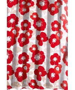 Unbranded Poppy Red Pencil Pleat Curtains - 66 x 72 inches
