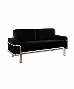 Portland 3 Seater Black Sofa
