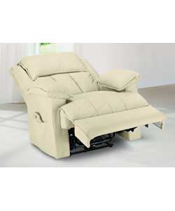 Unbranded Power Massage Reclining Leather Chair - Ivory