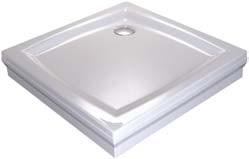 Square shower tray for fitting in the corner. Includes two panels