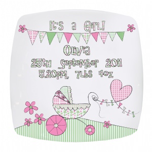 Unbranded Pram Bunting Plate - Girl