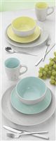 Attractive 16-piece stoneware dinner set, comprising 4 each: 26.5cm (10¼&quote;) diam