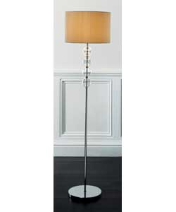 This sophisticated floor lamp has been carefully crafted from solid glass and chrome, with a real si