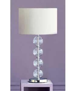 Unbranded Premium Collection Clear Glass Stacked Ball Table Lamp