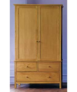Unbranded Premium Collection Windsor 2 Door 3 Drawer Wardrobe - Oak