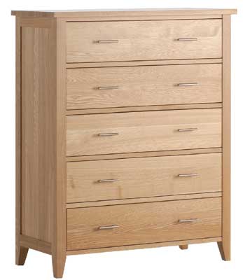 Unbranded Prestbury Ash 5 Drawer Chest of Drawers