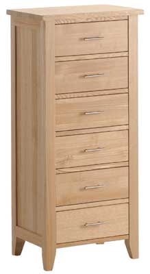 Unbranded Prestbury Ash 6 Drawer Wellington Chest of Drawers