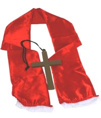 Unbranded Priest Kit - Red Scarf and Plastic Cross