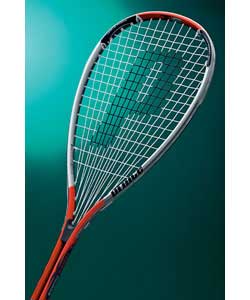 Aluminium/titanium squash racket.Powerfan stringing provides longer strings for added power.F3