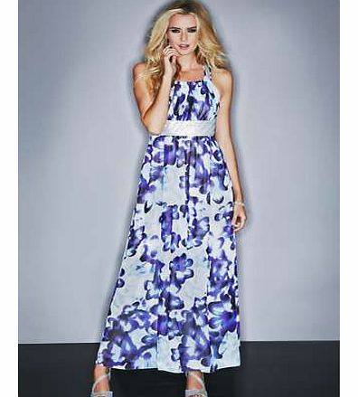 Unbranded Print Sequin Trim Maxi Dress