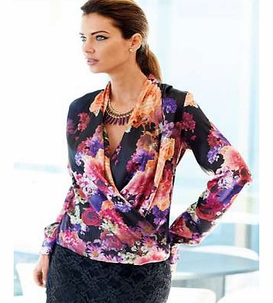 Unbranded Print Wrap Blouse