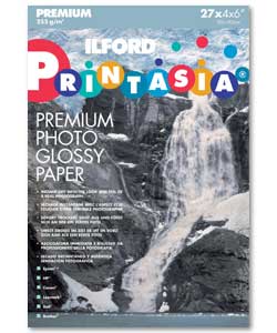 Printasia Premium Photo Glossy 6 x 4 Paper - 27 Sheets