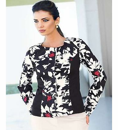 Fashions on-going love affair with floral prints continue. Make a style statement with this seasons florals that come in vibrant hues and are extremely bold. This jacket will have you standing out from the crowd. Jacket Features: Dry clean 97% Cotton