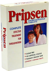 Tablet containing: Mebendazole 100mg. Treatment of