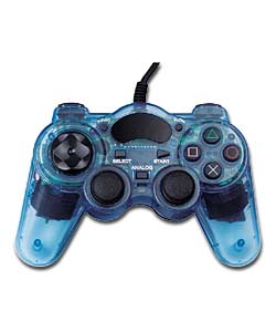 PS2 Controller Clear Blue