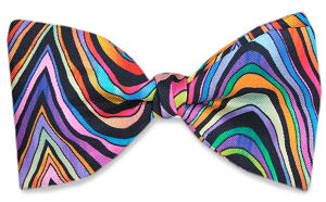 Unbranded Psychedelic Pattern Silk Bow Tie