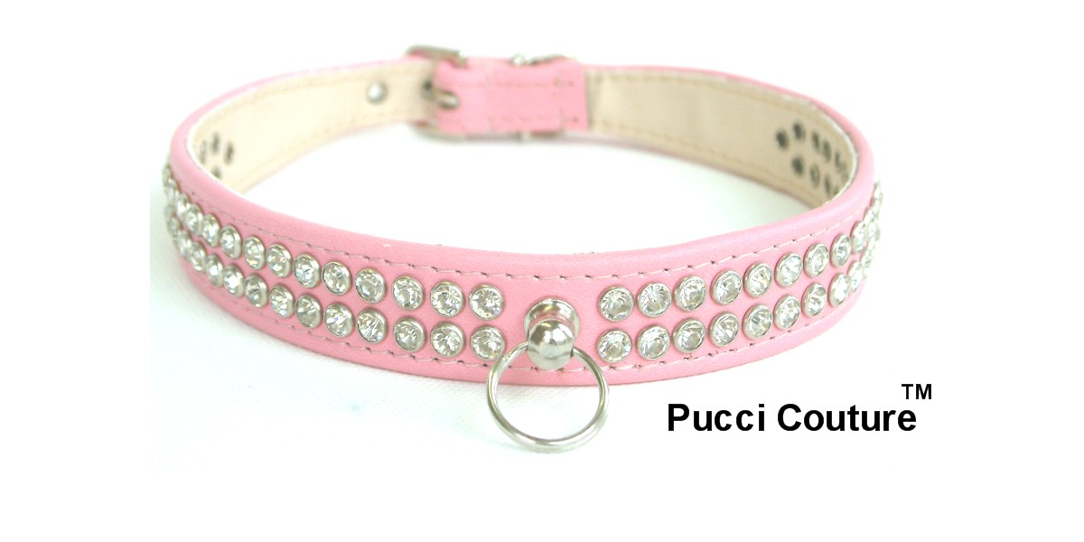 Pucci Couture 2 row diamante collar in pink