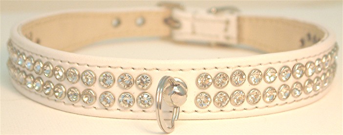 Pucci Couture 2 row diamante collar in white Pet Accessorie