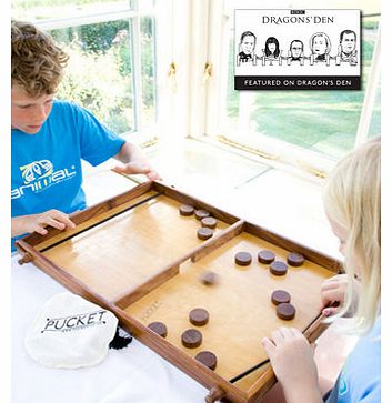 Pucket - The Frantic Board Game!The beautifully made Pucket Board Game is based on a traditional French table game where the aim is to get all of your discs (pucks) into your opponents area on the other side of the board. Players race each other to c