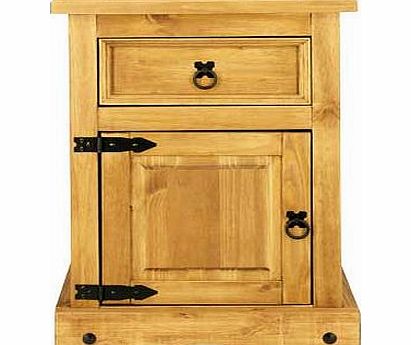 Unbranded Puerto Rico 1 Drawer Bedside Chest - Pine