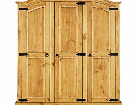 Unbranded Puerto Rico 3 Door Wardrobe - Pine