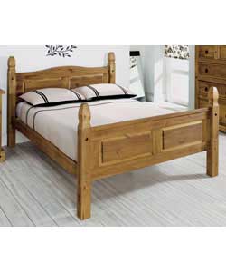 Unbranded Puerto Rico Dark Rustic Double Bed with Comfort Mattress