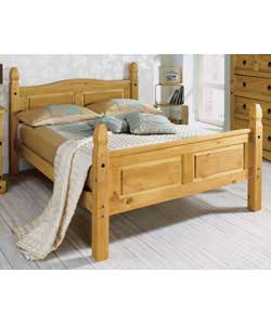 Unbranded Puerto Rico Light Rustic Double Bed with Comfort Mattress