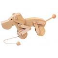 Pull Along Wooden Rolling Dog