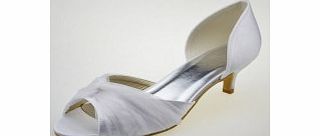 Unbranded Pumps Satin Kitten Heel Pumps White