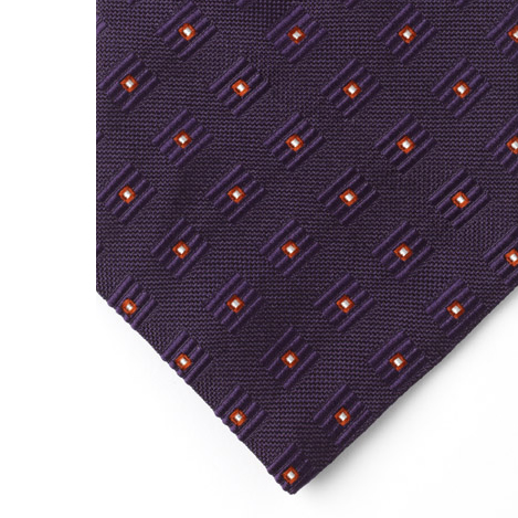Purple & Brown Handmade Woven Silk Tie