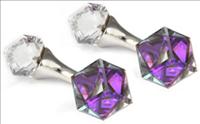Unbranded Purple Cube Crystal Cufflinks by Mousie Bean