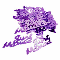 purple just married metallic confetti