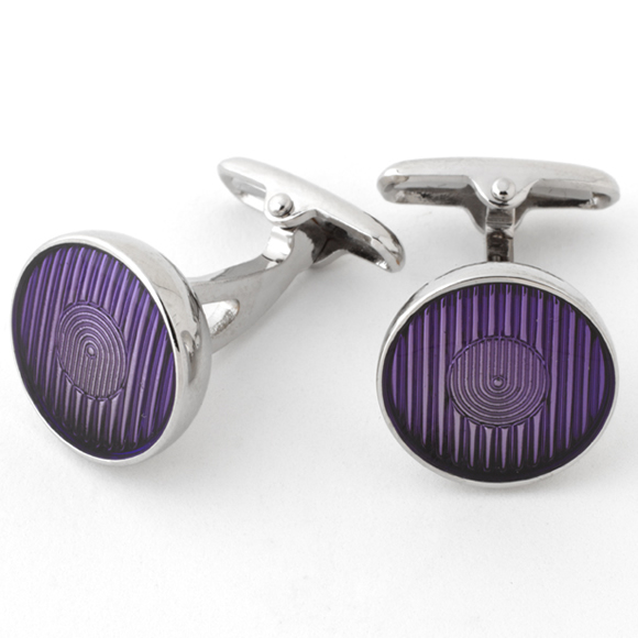 Unbranded Purple Longham Circle Cufflinks